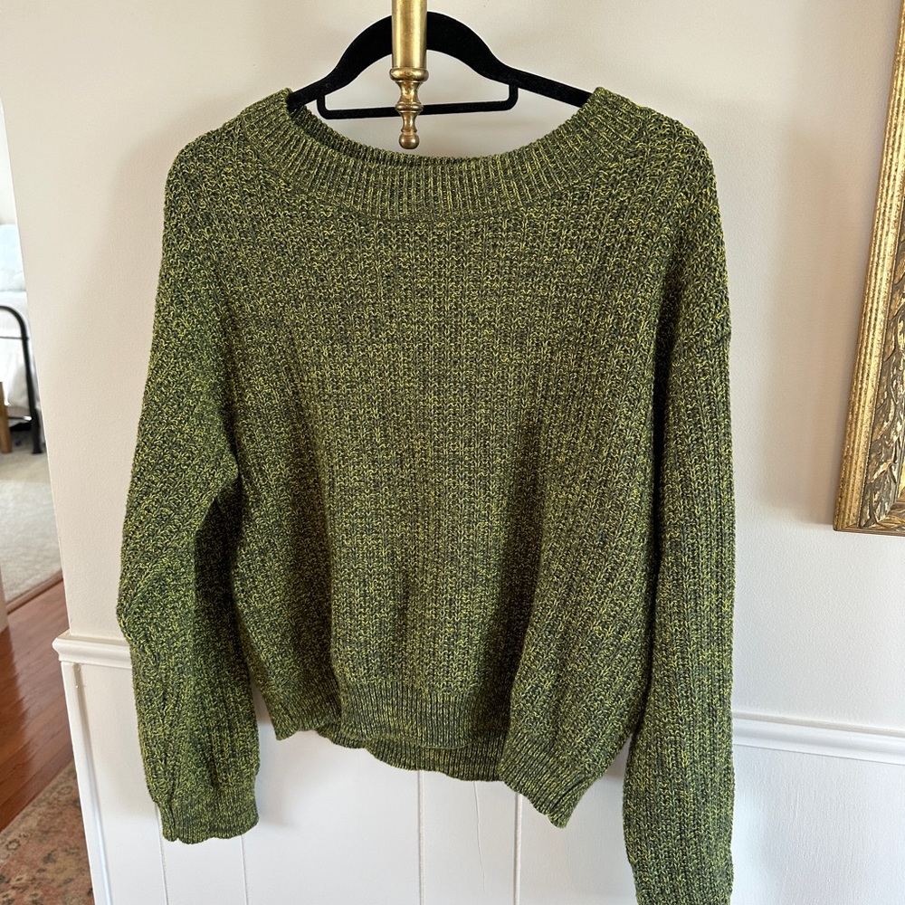 Universal Thread Green Crew Neck Sweater Chunky Knit